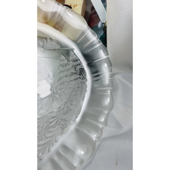 Mikasa Winter Dreams Frosted Canape Tray 17 3/4” Serving Thick Plate Vintage - Picture 12 of 16
